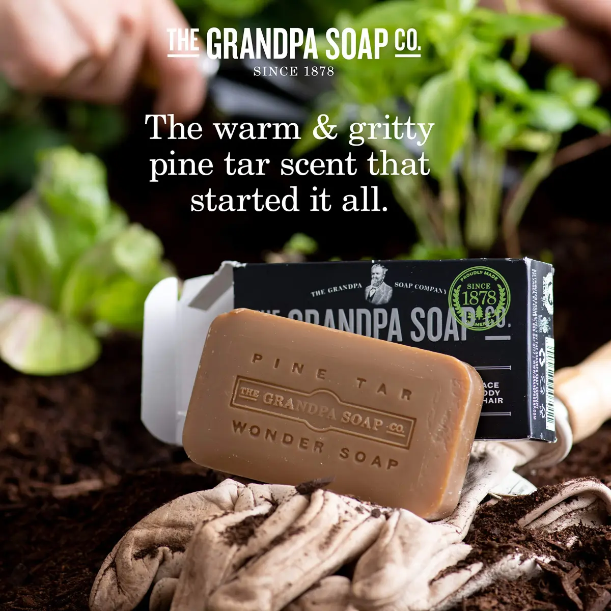 Grandpa's Pine Tar Soap 4.25 oz (120.5 g) | Natural Vegetable-Based Cleanser for Skin Irritations - view 4