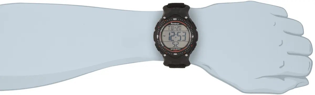 Armitron Sport Men's 408159BLK Chronograph Watch | Digital Display, Water-Resistant 100M - view 3