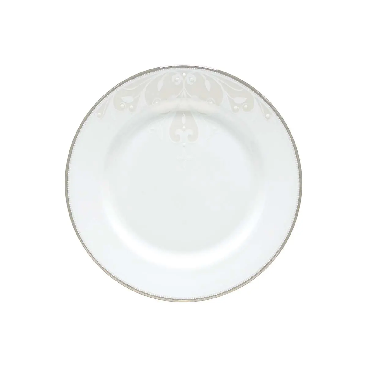 Lenox Opal Innocence Scroll Bread Plate, 6-inch | Elegant White Bone China with Platinum Accents - main product image