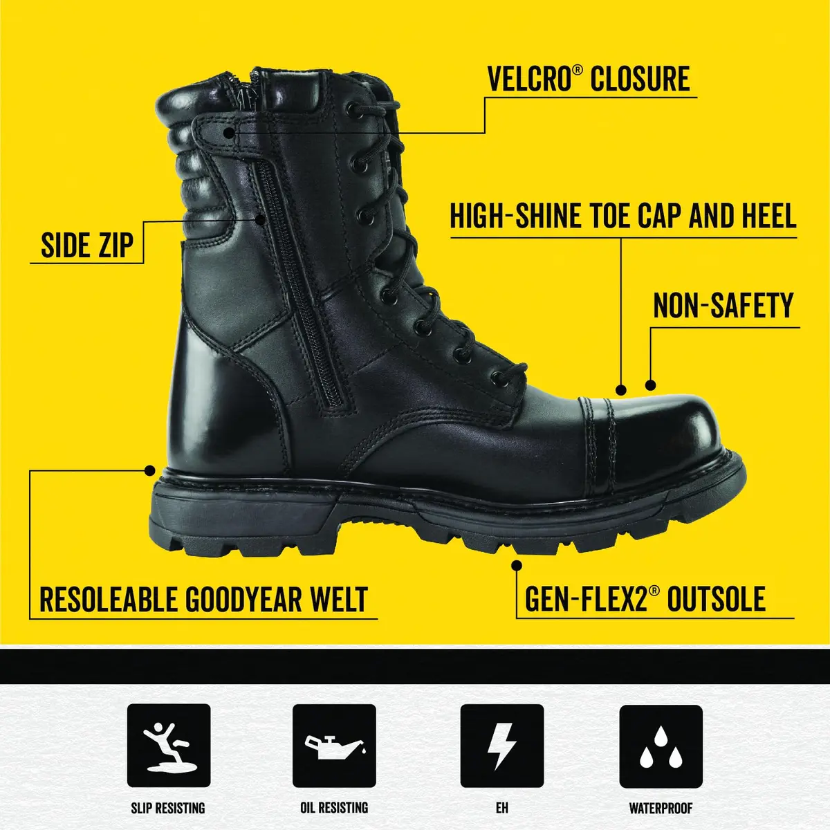Thorogood 834-688870M Genflex2® Tactical Jump Boot 8 Inch Side Zipper Work Boot | Durable, Water-Resistant, Ankle Support - view 3