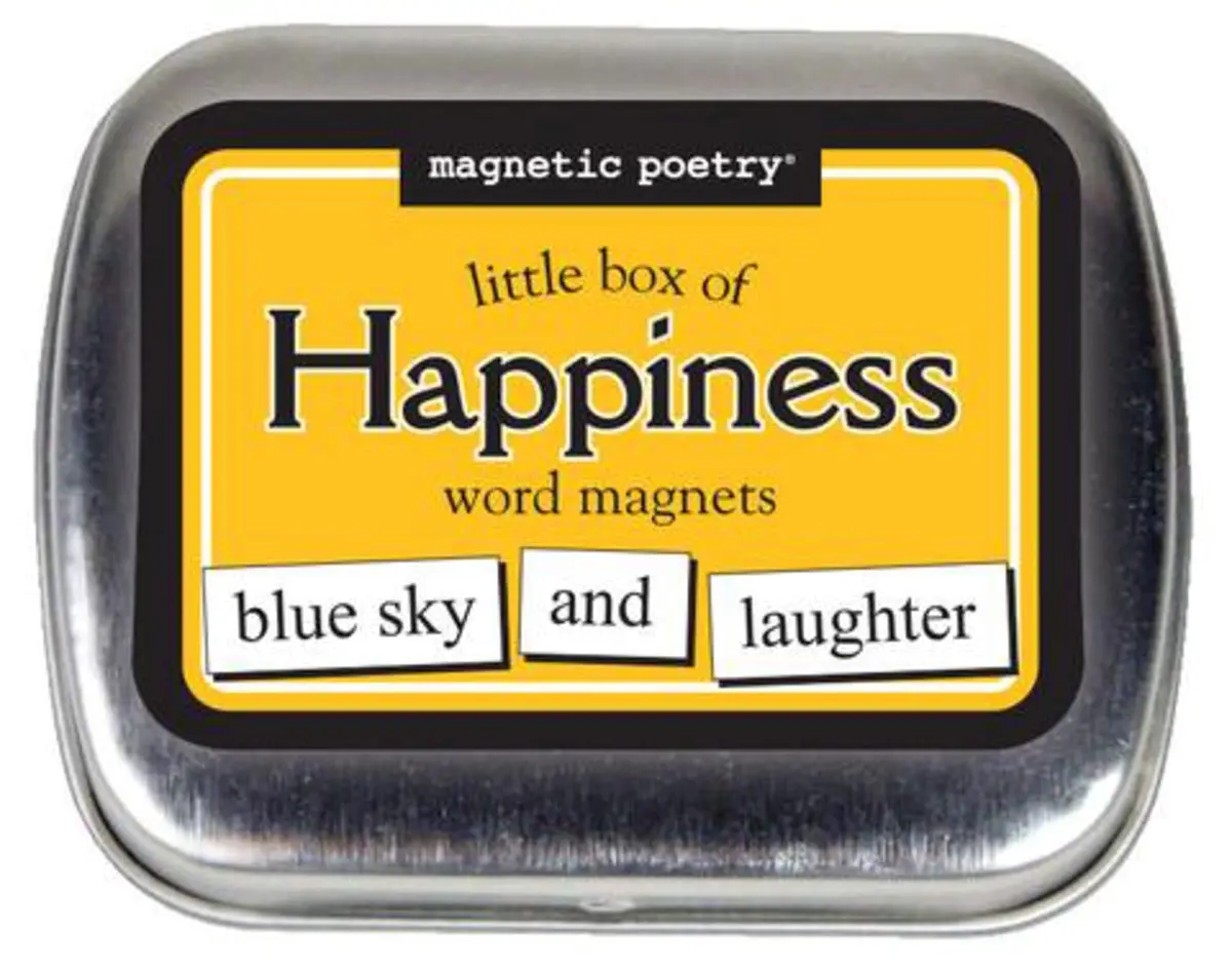 Magnetic Poetry Little Box of Happiness Kit Fridge Magnets | 72 Word Tiles - main product image