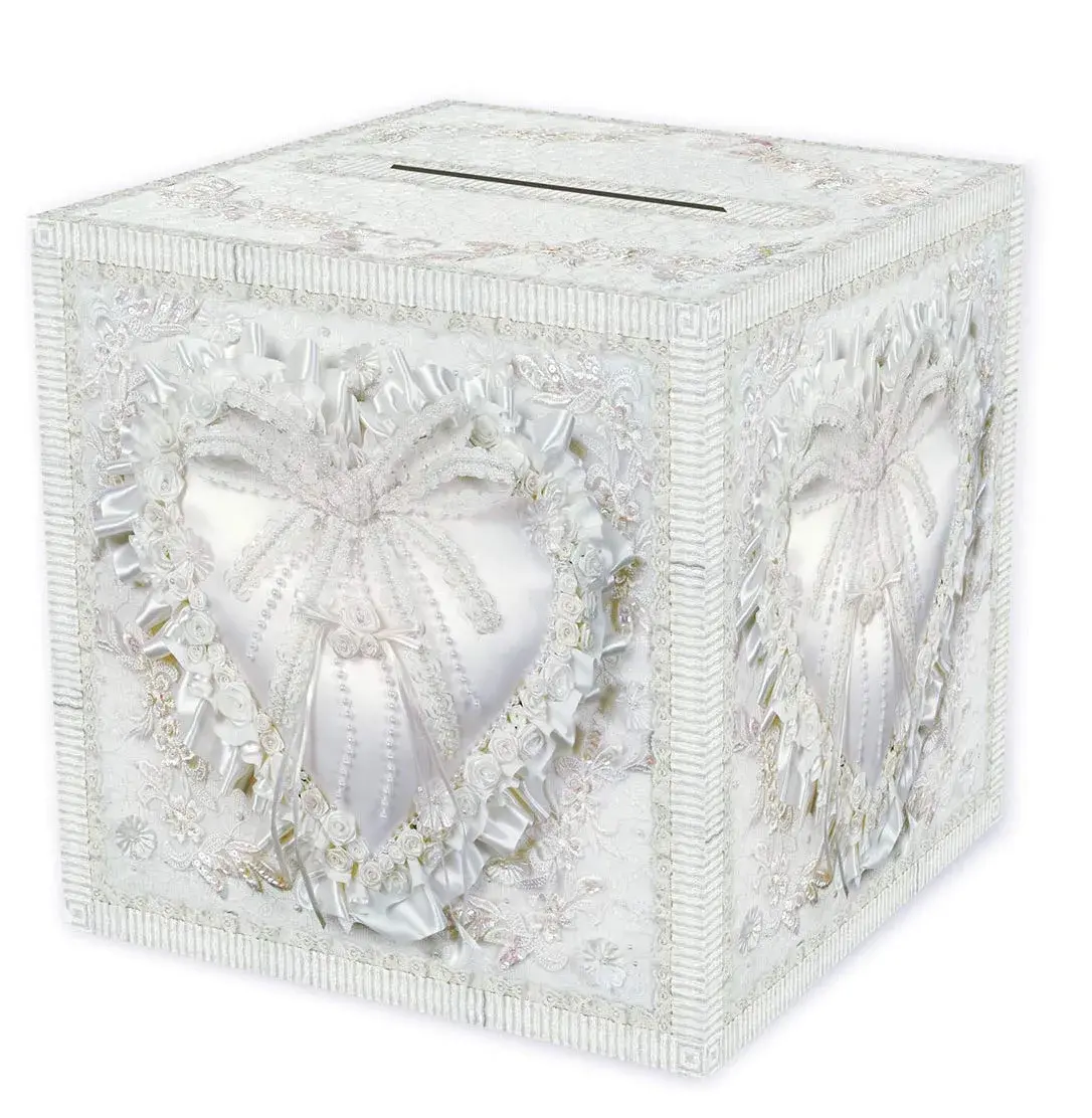 Beistle White Paper Card Box for Weddings & Anniversaries | 30.48cm x 30.48cm (12" x 12") - main product image