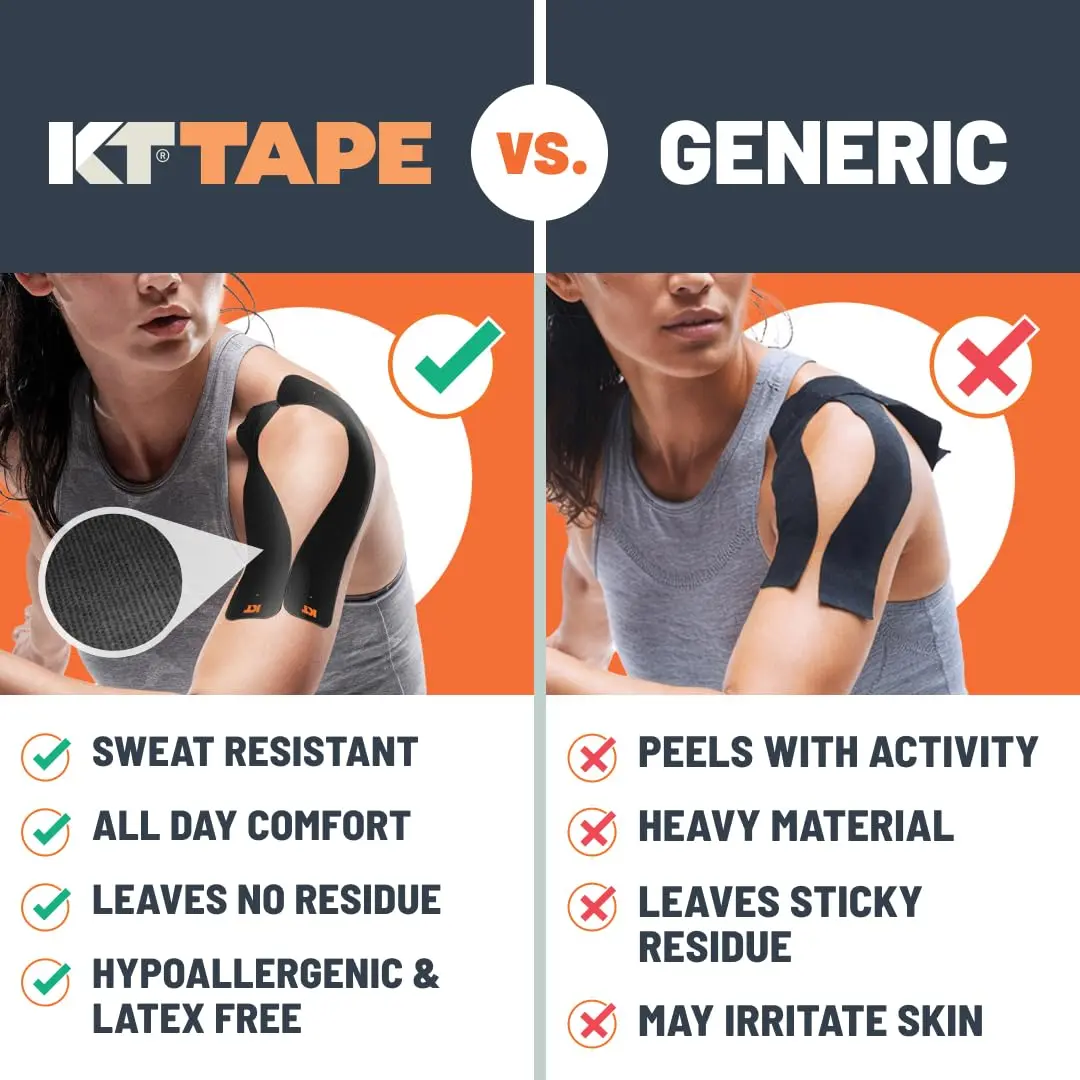 KT Tape, Original Cotton, Elastic Kinesiology Tape, 20 Precut Strips, Beige | Daily Muscle & Joint Support - view 4