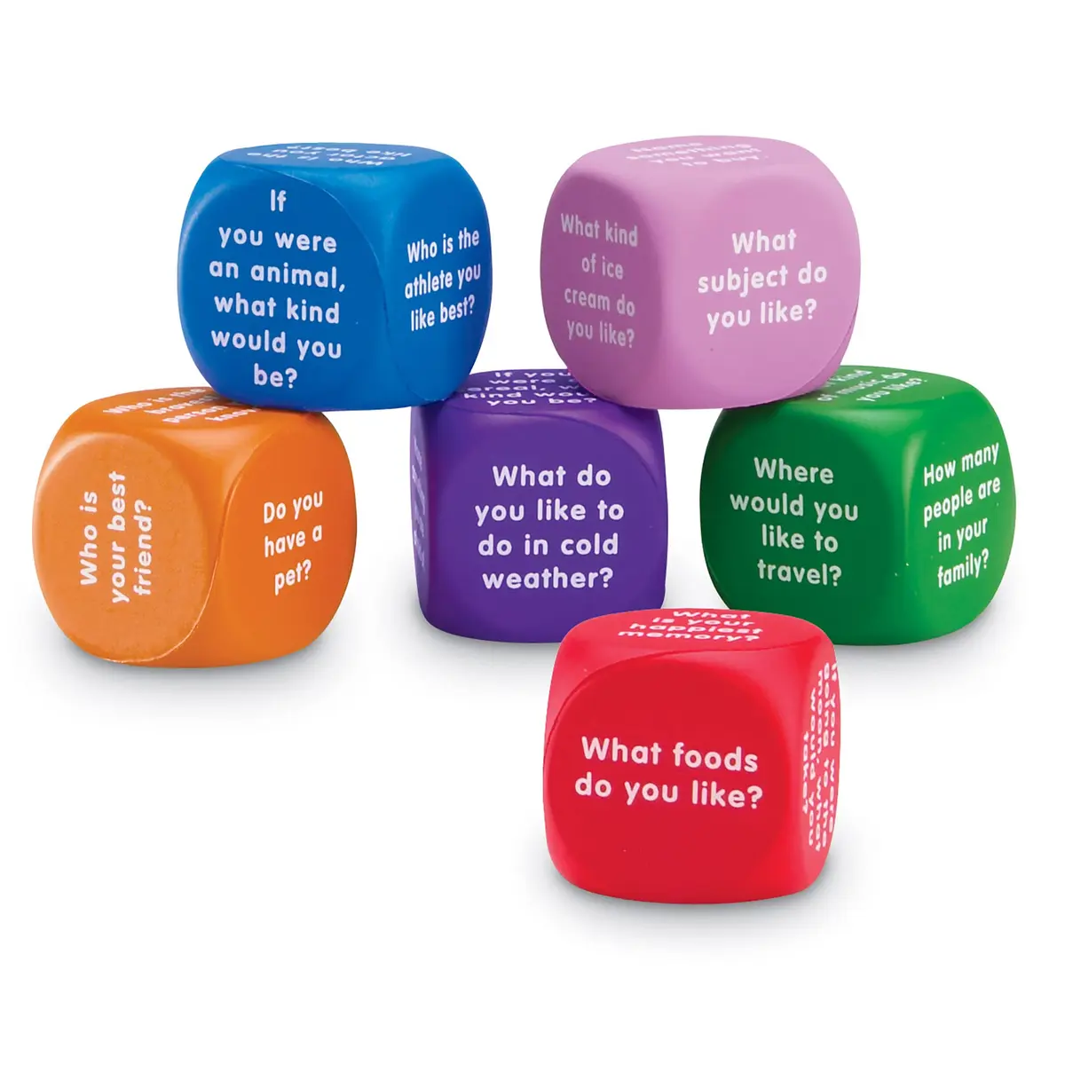 Learning Resources Conversation Cubes -Ages 6+, Foam Cubes for Social Emotional Learning, School Counselor Supplies, Speech Therapy Toys, Ice Breaker Cubes, Teacher Must Haves, 6 Pieces - view 6