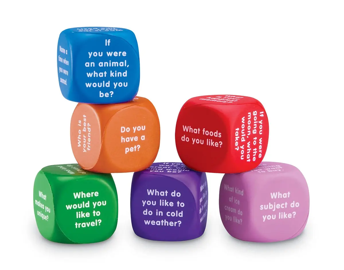 Learning Resources Conversation Cubes -Ages 6+, Foam Cubes for Social Emotional Learning, School Counselor Supplies, Speech Therapy Toys, Ice Breaker Cubes, Teacher Must Haves, 6 Pieces - view 3