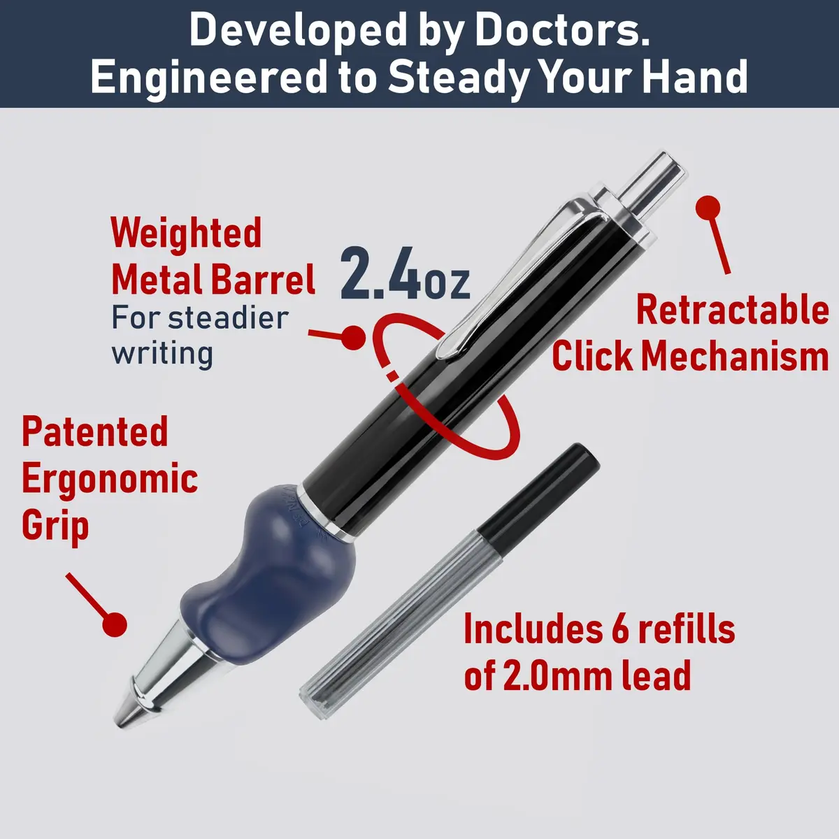 The Pencil Grip Heavyweight Mechanical Pencil Set, Ergonomic Weighted Pencil with Lead Refills - TPG-652 | Improves Legibility & Builds Strength - view 2