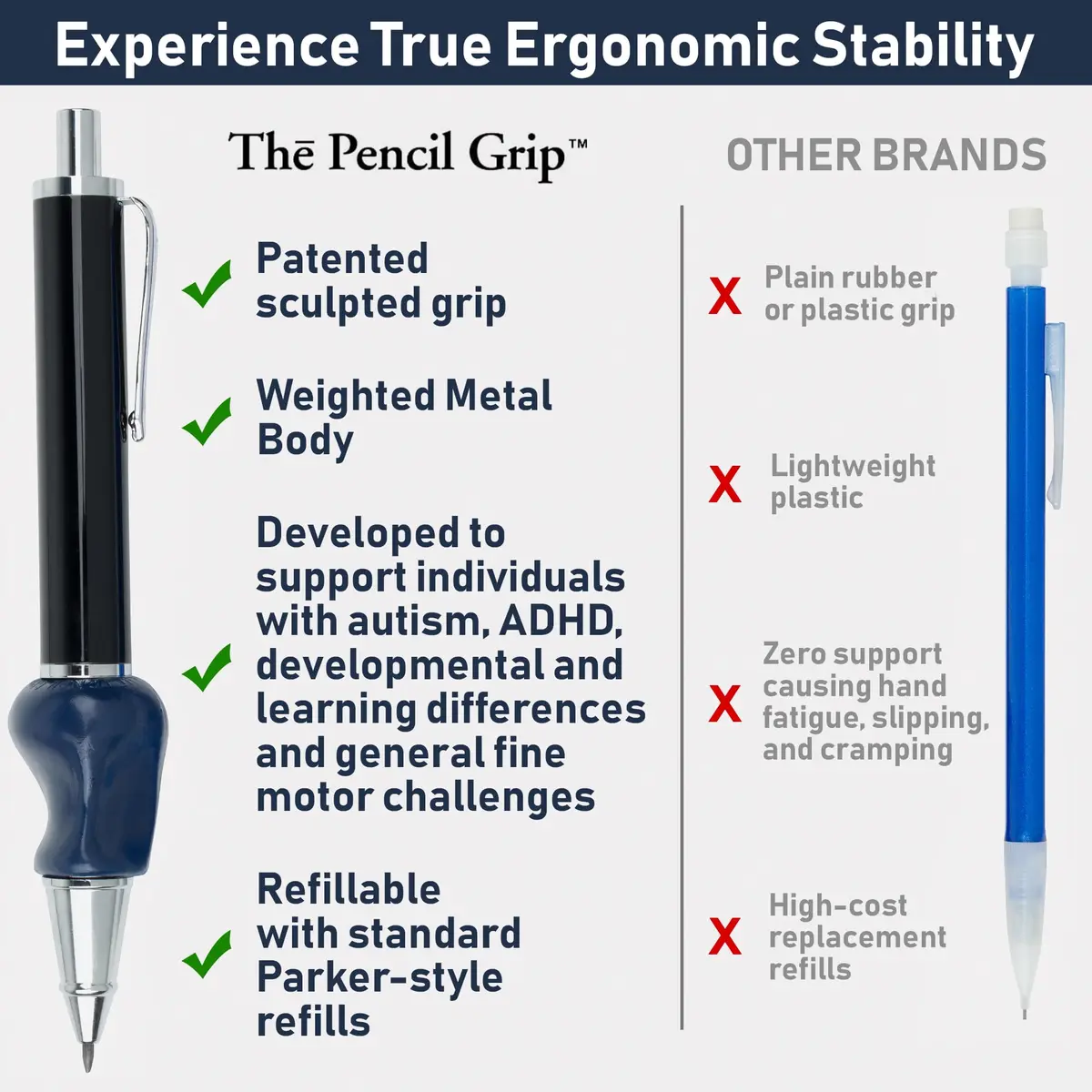 The Pencil Grip Heavyweight Mechanical Pencil Set, Ergonomic Weighted Pencil with Lead Refills - TPG-652 | Improves Legibility & Builds Strength - view 3