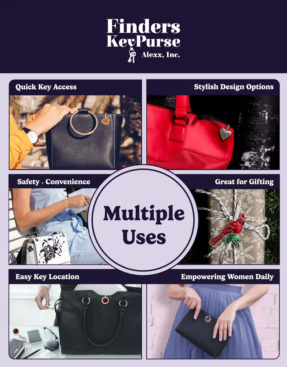 Finders Key Purse Women's Key Ring, Cute Purple Key Hook for Car Keys | Stylish & Practical - view 6