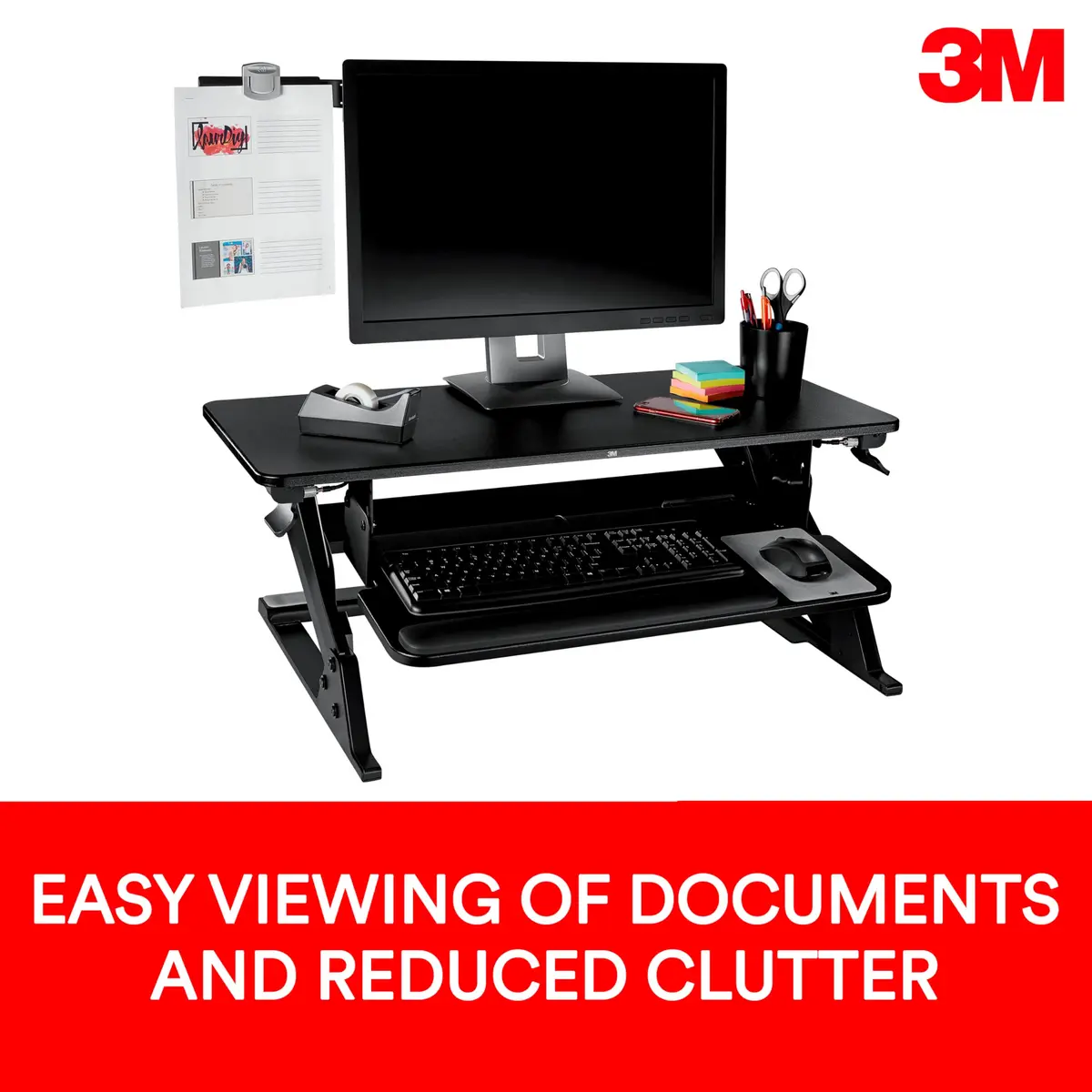 3M Monitor Document Clip with Command Adhesive, Black, 2.6cm (0.75 in) | Holds 30 Sheets - view 5