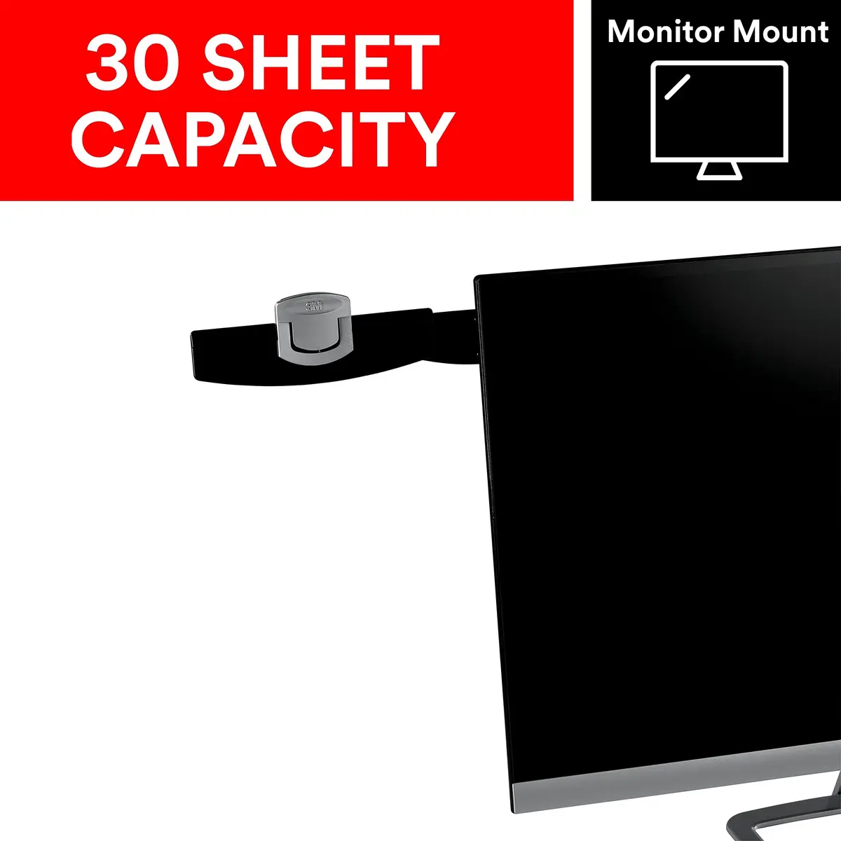 3M Monitor Document Clip with Command Adhesive, Black, 2.6cm (0.75 in) | Holds 30 Sheets - view 6