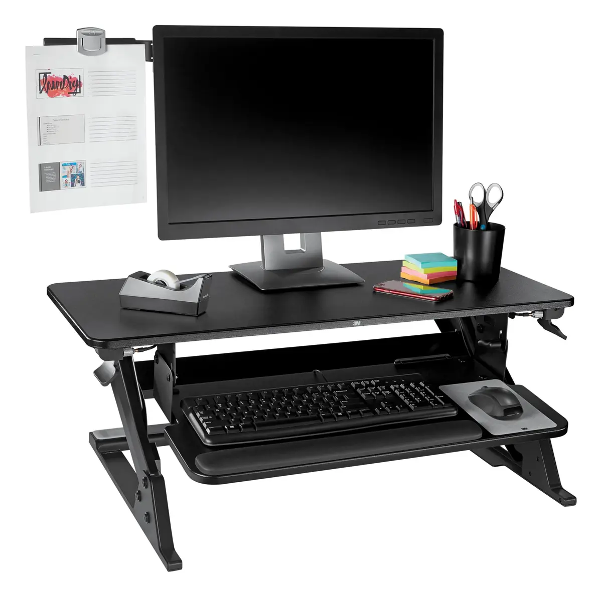 3M Monitor Document Clip with Command Adhesive, Black, 2.6cm (0.75 in) | Holds 30 Sheets - view 9