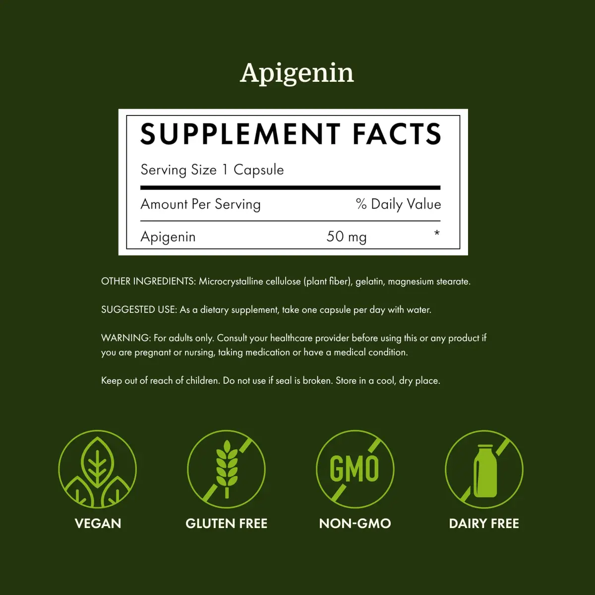 Swanson Apigenin Sleep & Relaxation Supplement 50 mg (90 Capsules) | Natural Support for Stress Response & Cellular Health - view 4