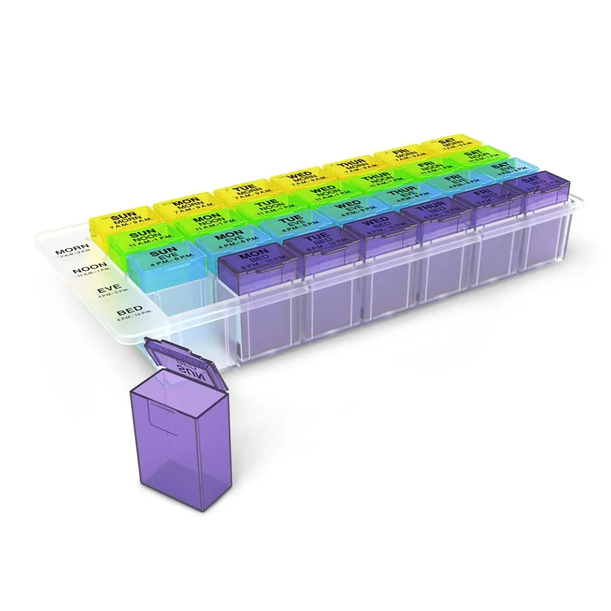 EZY DOSE Weekly Pill Organizer 7-Day Medicine Planner with 28 Compartments | BPA Free - main product image