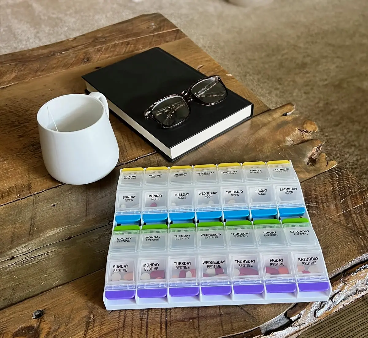 Ezy Dose Weekly Pill Organizer 4x a Day, 7-Day, 2XL | Large Compartments for Meds & Vitamins - view 4