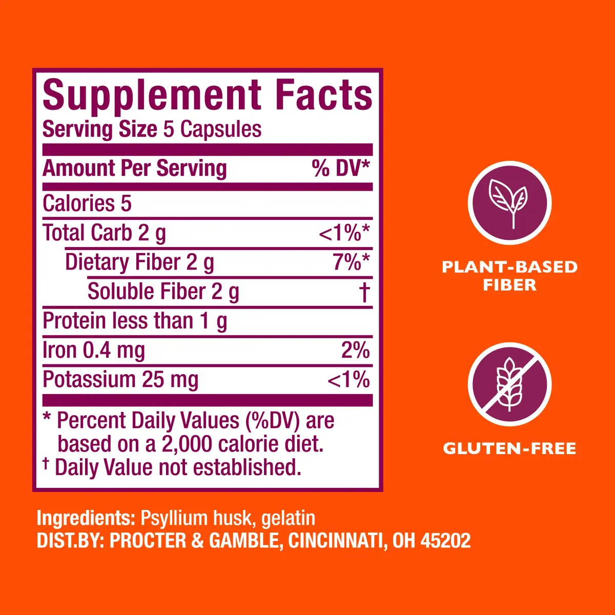 Metamucil Psyllium Husk Fiber Capsules, 300 Count | USA-Sourced Digestive Health Supplement - view 7