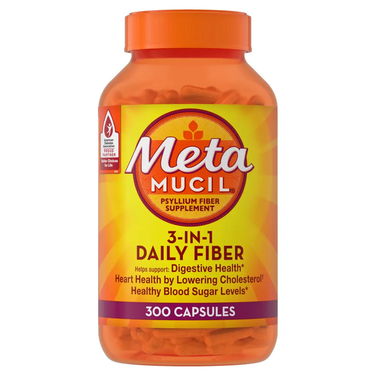 Metamucil Psyllium Husk Fiber Capsules, 300 Count | USA-Sourced Digestive Health Supplement - view 8