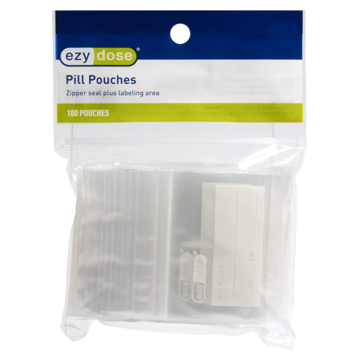 EZY DOSE Disposable Pill Pouches 100 Count (Pack of 1) | Zippered Seal Baggies for Travel & Daily Use - main product image