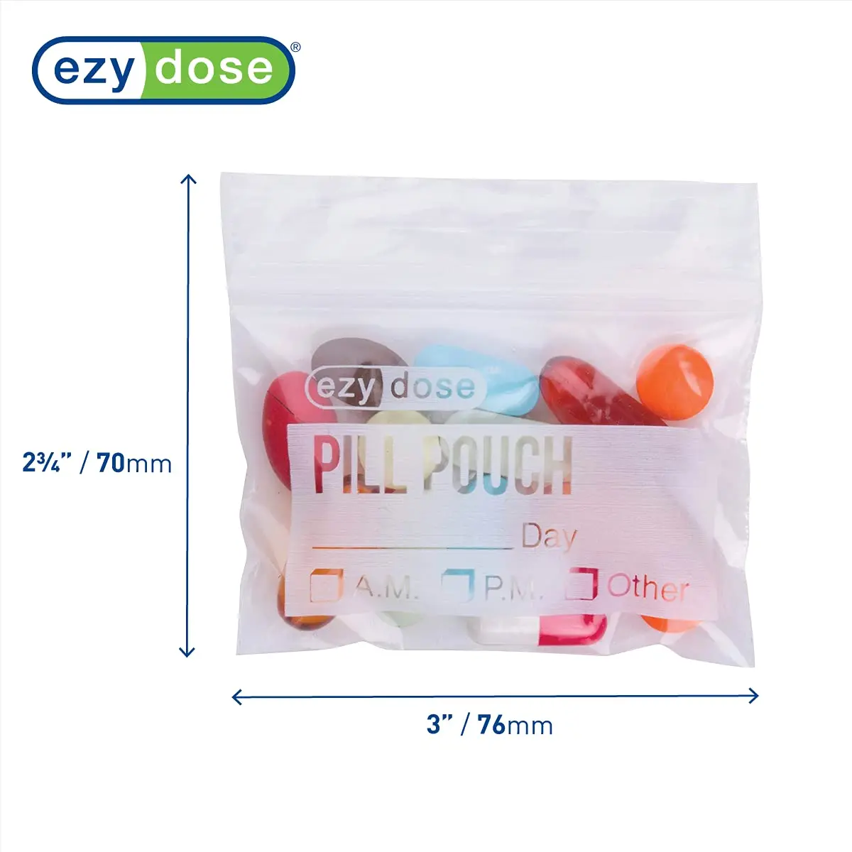 EZY DOSE Disposable Pill Pouches 100 Count (Pack of 1) | Zippered Seal Baggies for Travel & Daily Use - view 2
