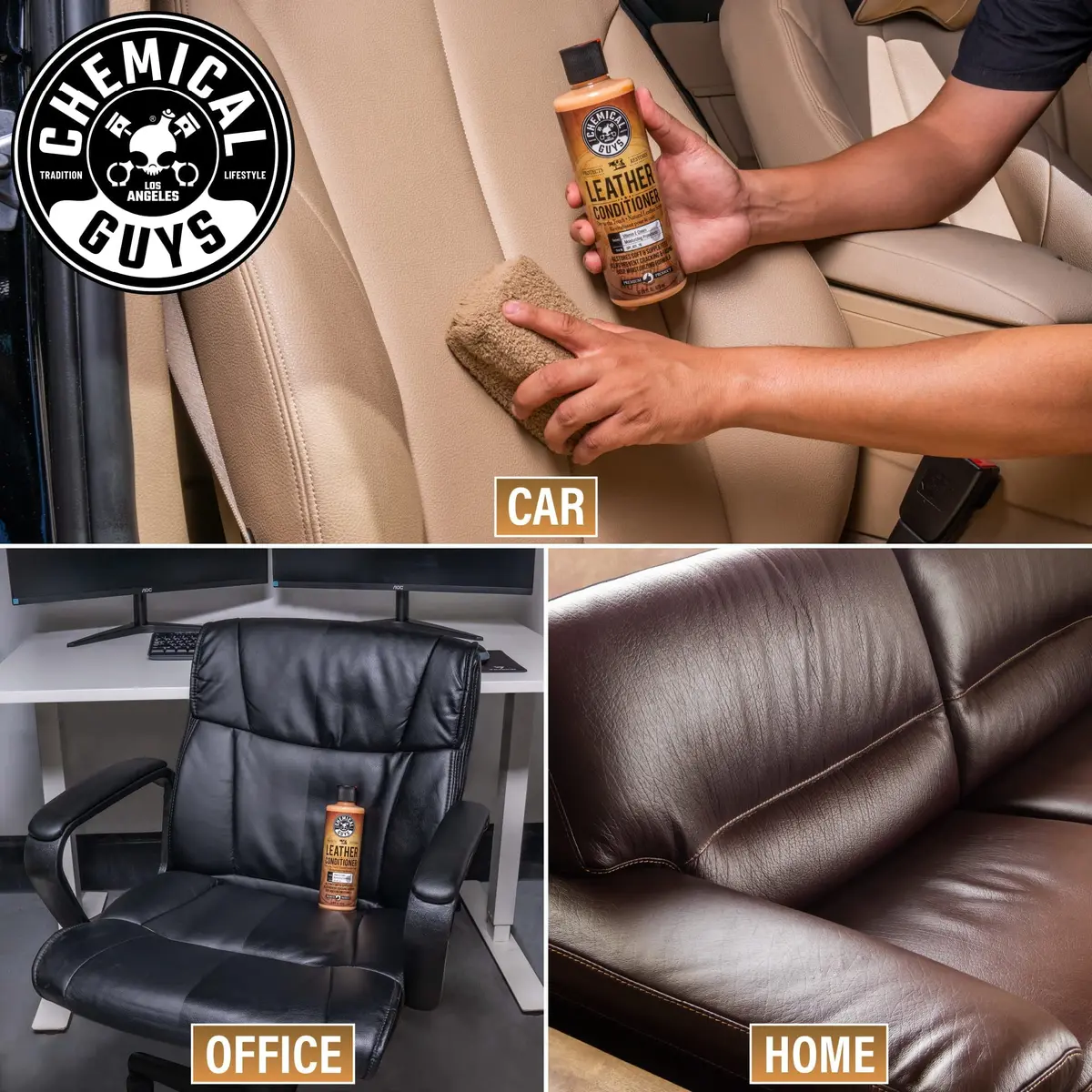 Chemical Guys Leather Cleaner & Conditioner Kit 2 x 16 oz (473 ml x 2) | pH-Balanced Formula for Cars & Home - view 5