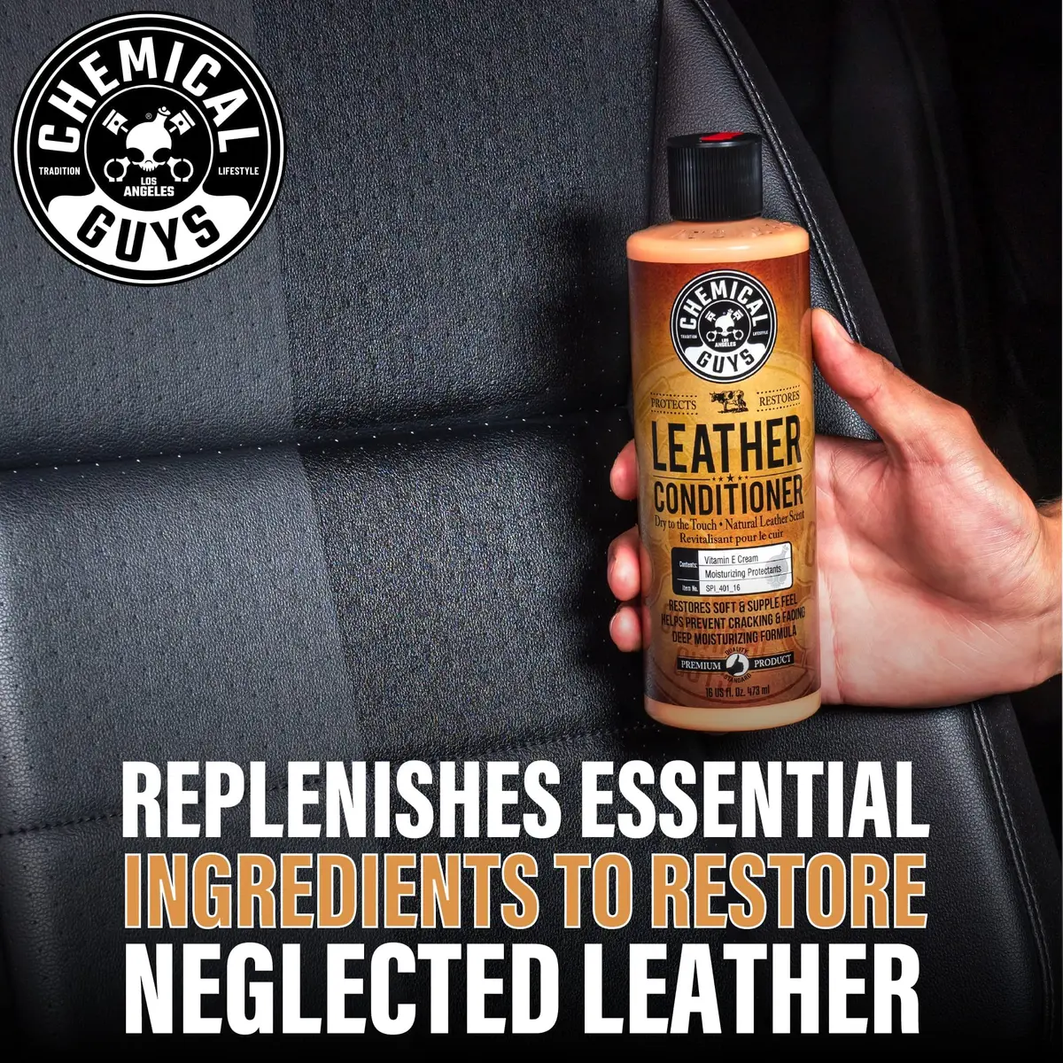 Chemical Guys Leather Cleaner & Conditioner Kit 2 x 16 oz (473 ml x 2) | pH-Balanced Formula for Cars & Home - view 7