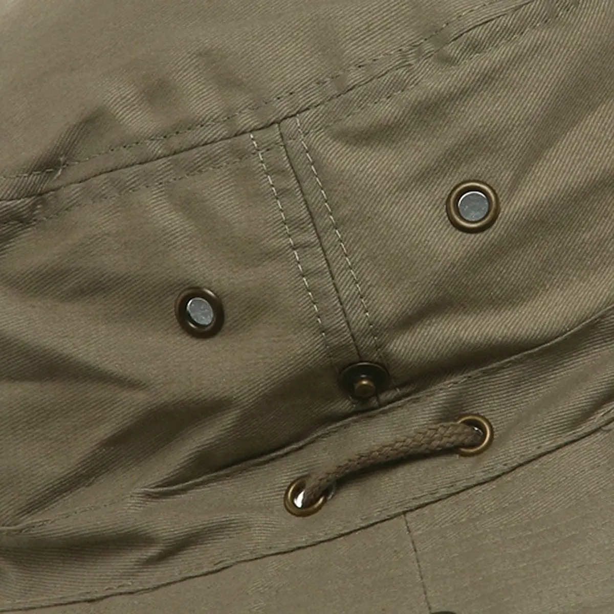 Mega Cap Men's Brushed Cotton Twill Aussie Hat with Side Snaps & Chin Cord, Khaki Brown, Large | UPF 50+ Sun Protection - view 4