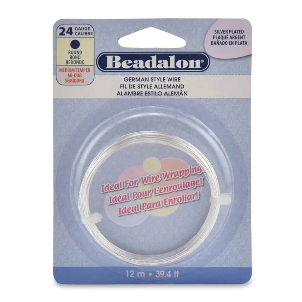 Beadalon Jewelry Wrapping Wire - 24 Gauge, 39.4 ft - Silver Plated | Versatile, Tarnish-Resistant Jewelry Wire - main product image
