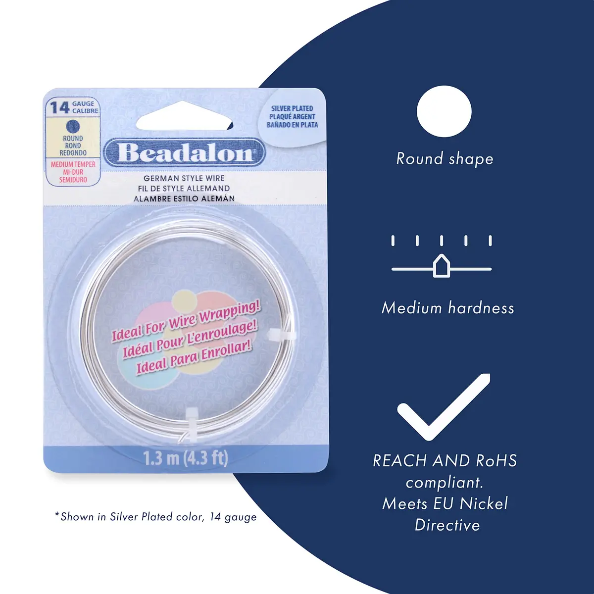 Beadalon Jewelry Wrapping Wire - 24 Gauge, 39.4 ft - Silver Plated | Versatile, Tarnish-Resistant Jewelry Wire - view 2