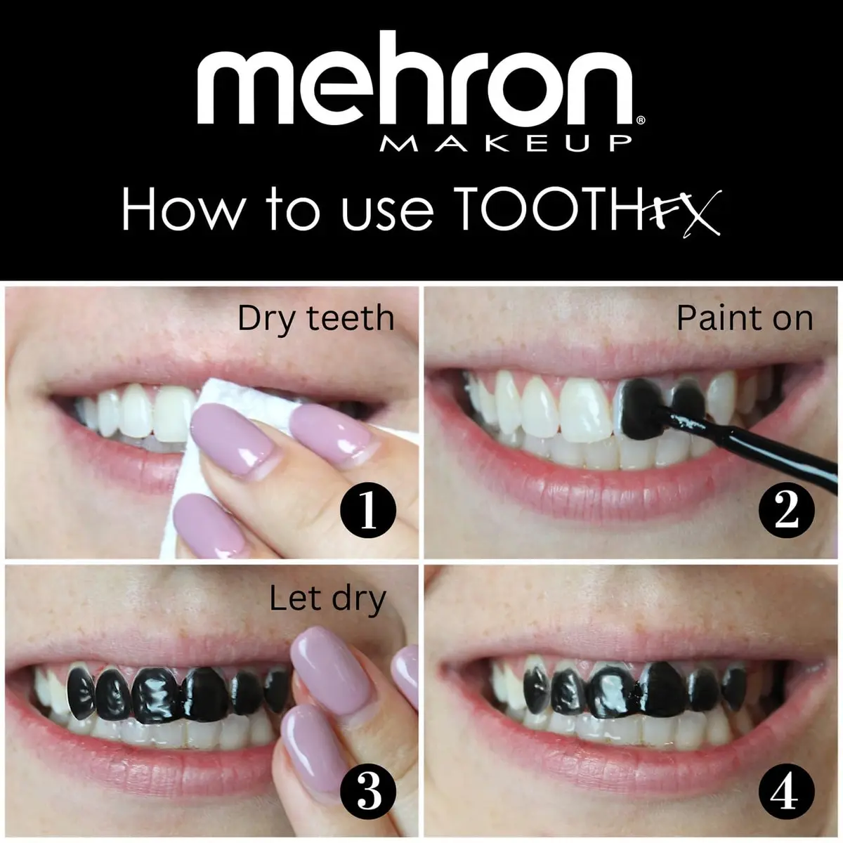 Mehron Makeup Tooth FX - BLACK | Special FX Tooth Paint for Halloween & Cosplay - view 6