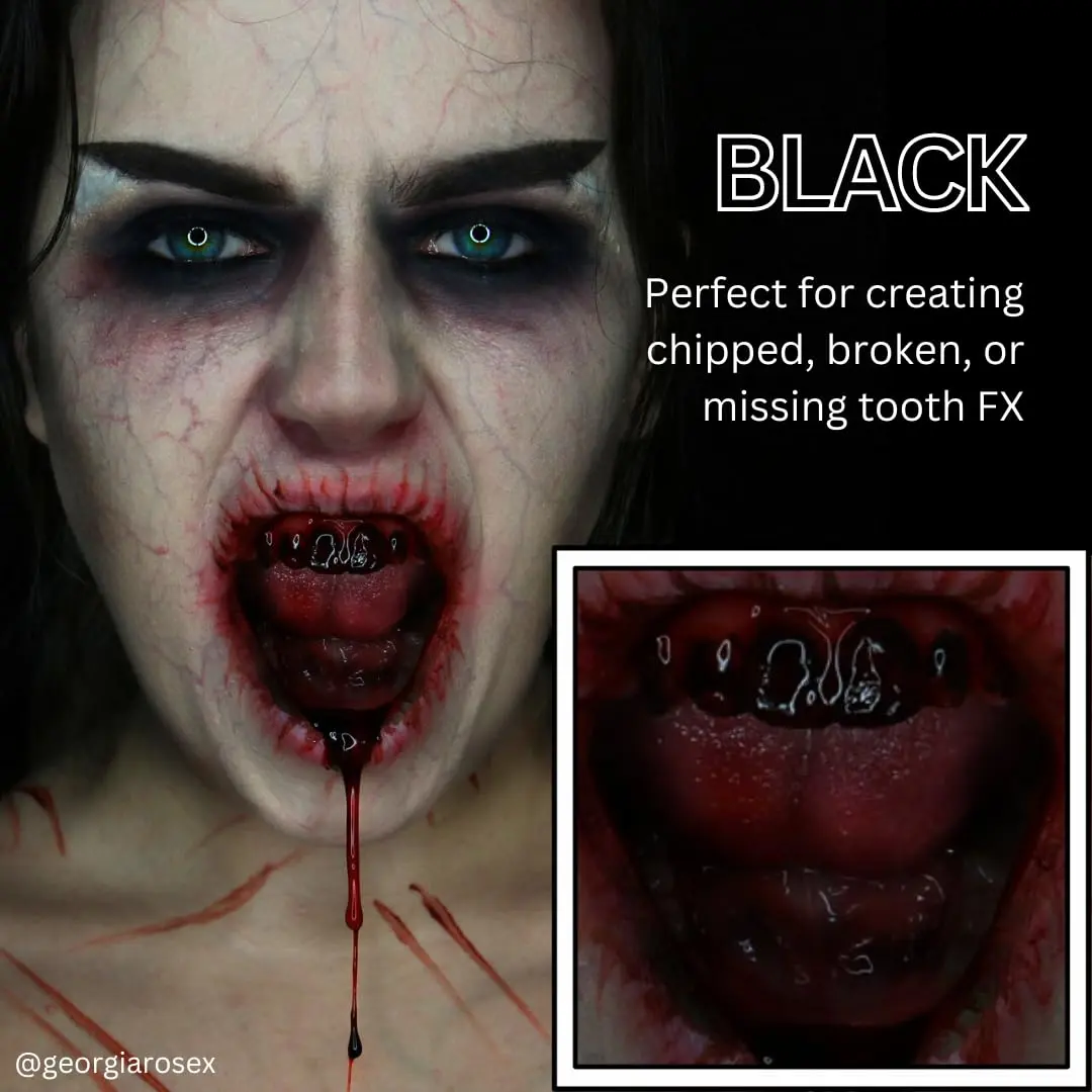 Mehron Makeup Tooth FX - BLACK | Special FX Tooth Paint for Halloween & Cosplay - view 3