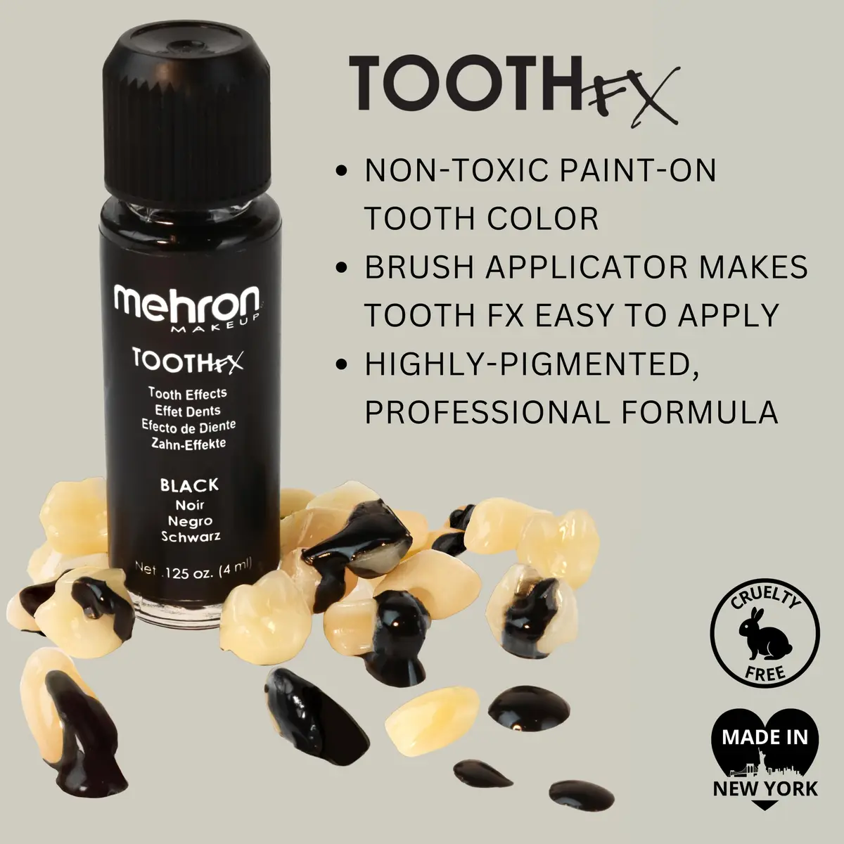 Mehron Makeup Tooth FX - BLACK | Special FX Tooth Paint for Halloween & Cosplay - view 4
