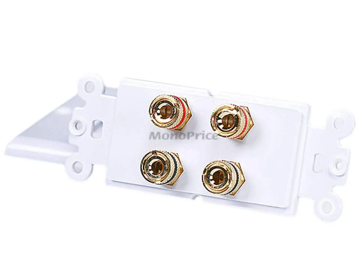 Monoprice High Quality Banana Binding Post Two-Piece Wall Plate for 2 Speakers | Corrosion-Resistant Gold Plated Connectors - view 3