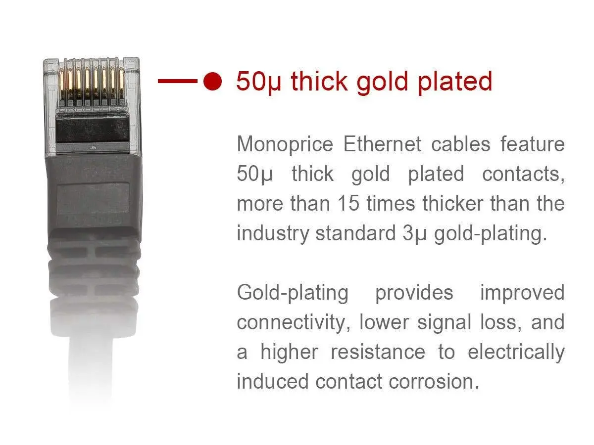Monoprice 7ft (2.13m) Cat6 550MHz UTP Ethernet Bare Copper Network Cable - Blue | Gigabit Speeds - view 3