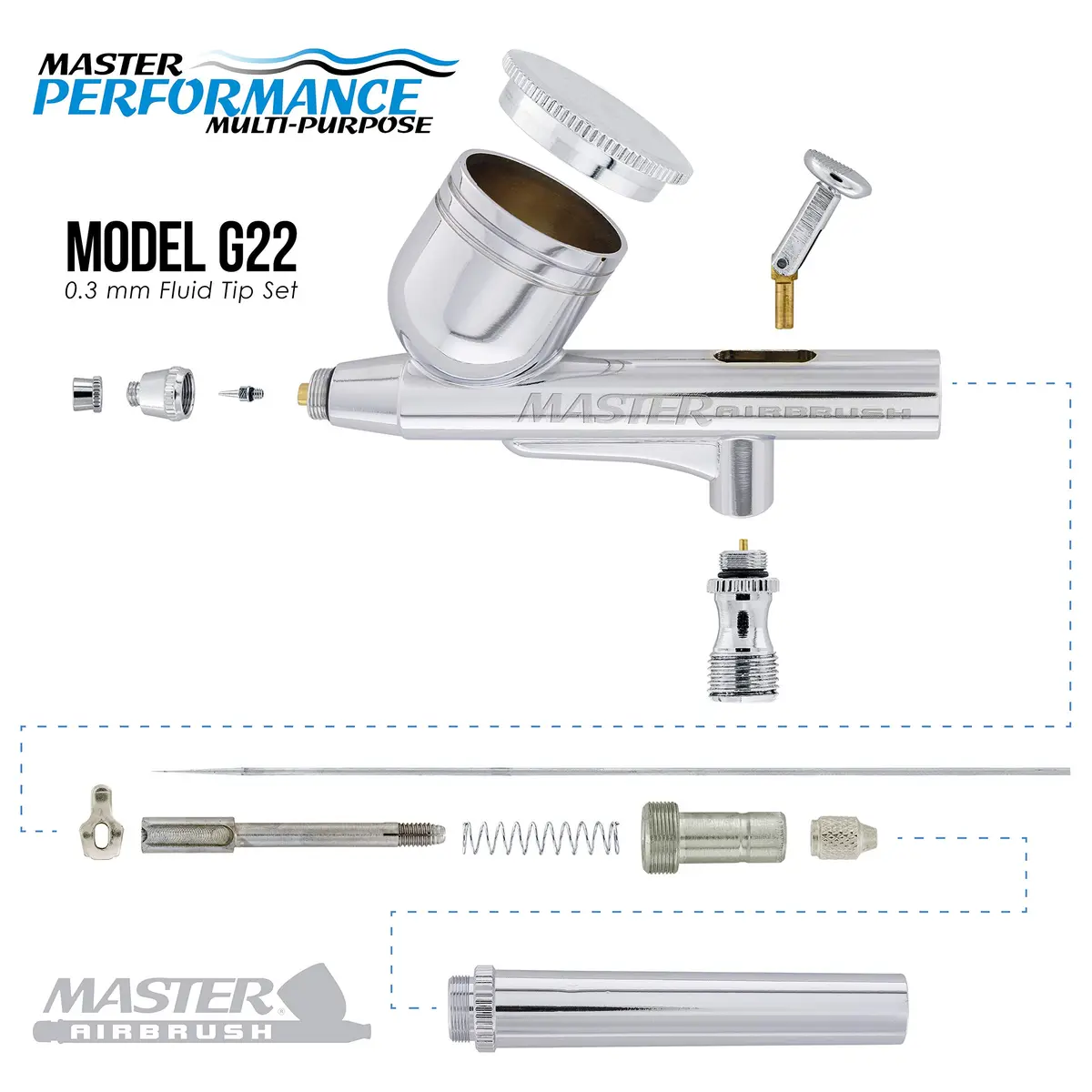 Master Airbrush Multi-Purpose Gravity Feed Air Brush Kit & Air Compressor | Portable, 23L/min, 110-120V - view 3
