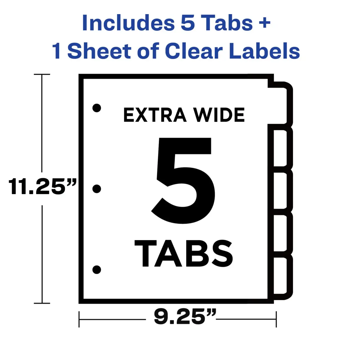 Avery Index Maker Clear Label Dividers, 5-Tab, Extra Wide, 1 Set | Organize Reports & Presentations - view 3
