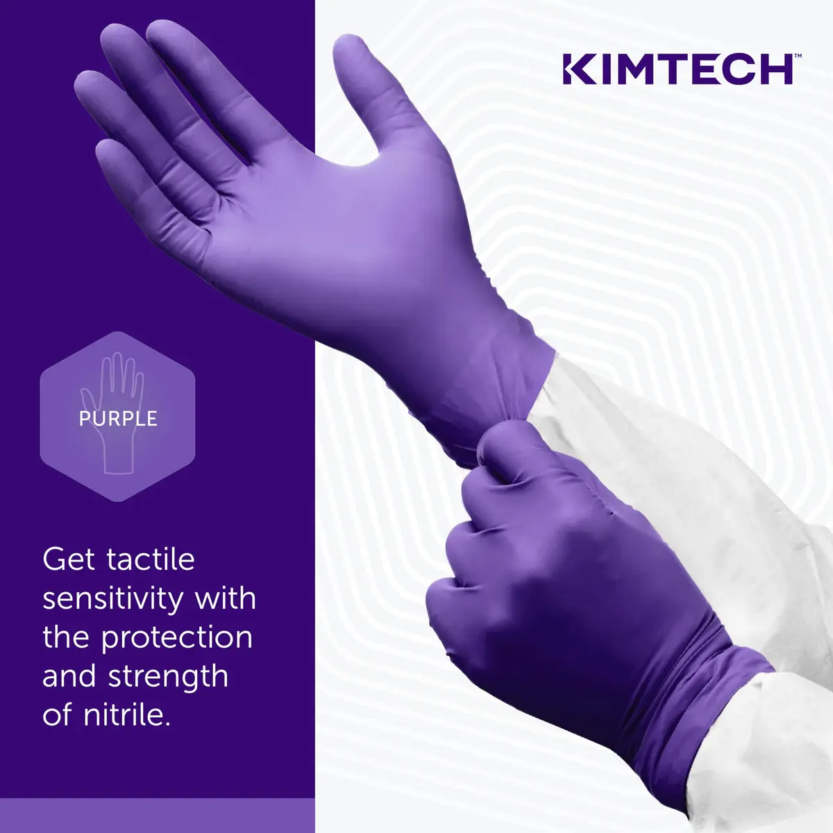 KIMTECH Purple Nitrile Exam Gloves Large 100 Count (9.5" Length, 5.9 Mil) | Superior Quality AQL 1.0 - view 7
