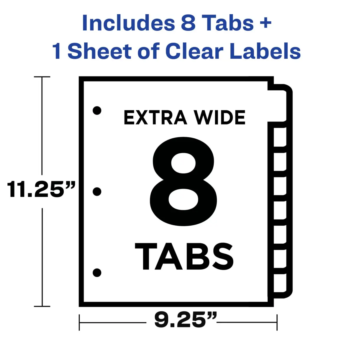 Avery Index Maker Clear Label Dividers, 8-Tab, Extra Wide, 1 Set | Organize Reports & Presentations with Easy Apply Labels - view 3
