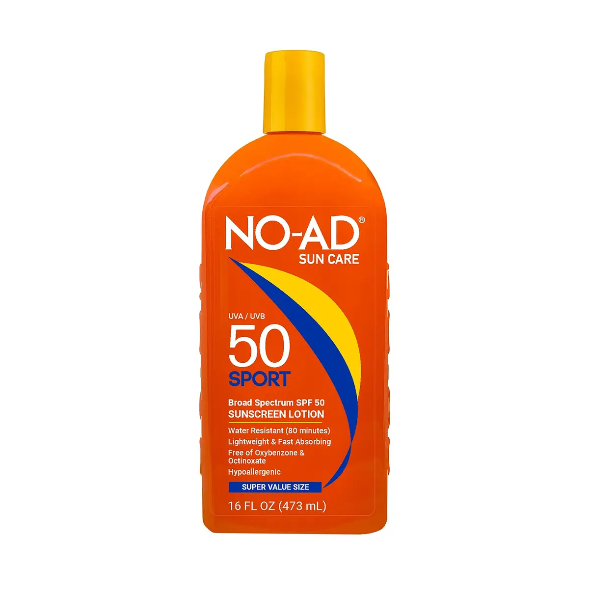 NO-AD Sport Sunscreen Lotion SPF 50 16 oz | Water-Resistant, Fragrance-Free, Family Size - main product image
