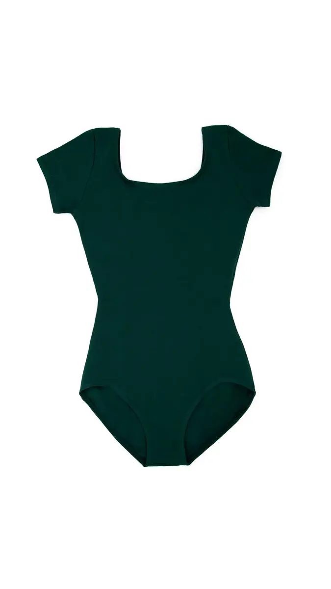 Capezio Classic Short Sleeve Leotard, Hunter, Medium | Elegant Gymnastics & Dance Wear - main product image