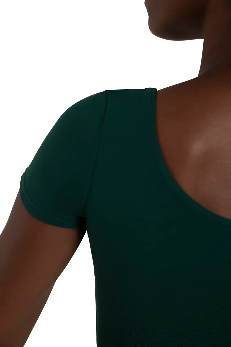 Capezio Classic Short Sleeve Leotard, Hunter, Medium | Elegant Gymnastics & Dance Wear - view 3
