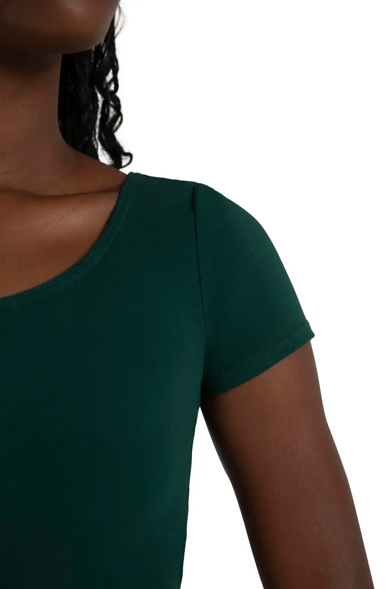Capezio Classic Short Sleeve Leotard, Hunter, Medium | Elegant Gymnastics & Dance Wear - view 4