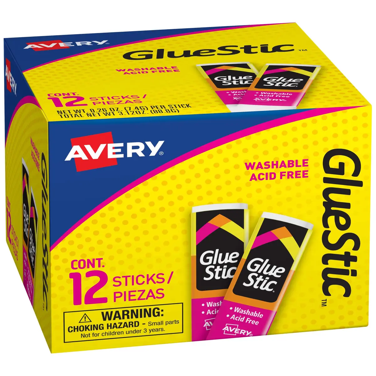 Avery Bonding Adhesives Glue Stick 0.26 Oz. | Washable, Permanent, Acid-Free for Crafts & School Projects - main product image