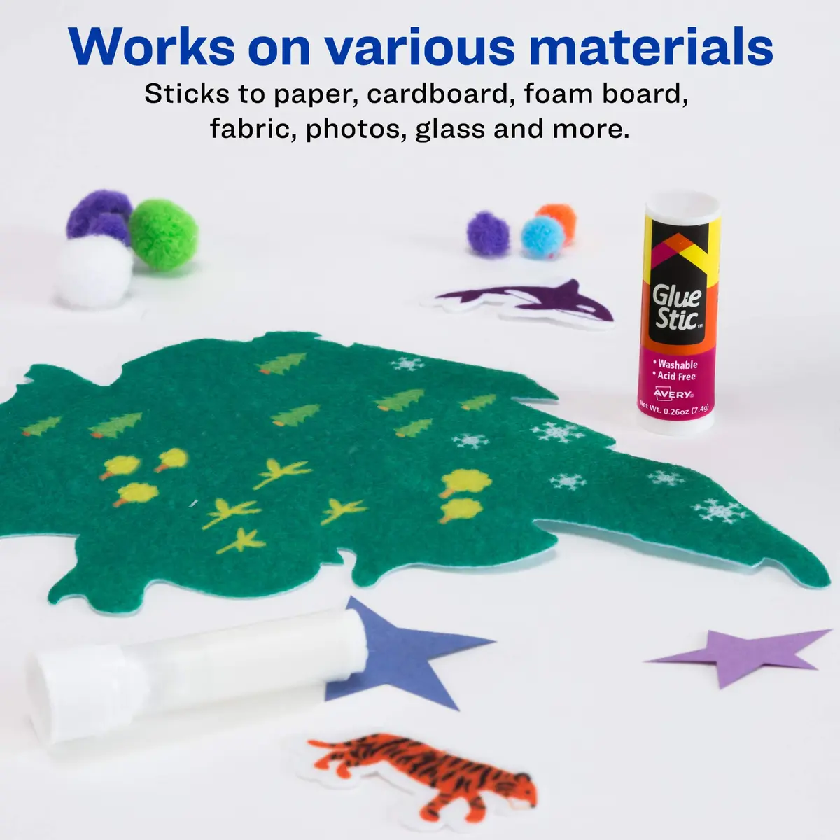 Avery Bonding Adhesives Glue Stick 0.26 Oz. | Washable, Permanent, Acid-Free for Crafts & School Projects - view 6