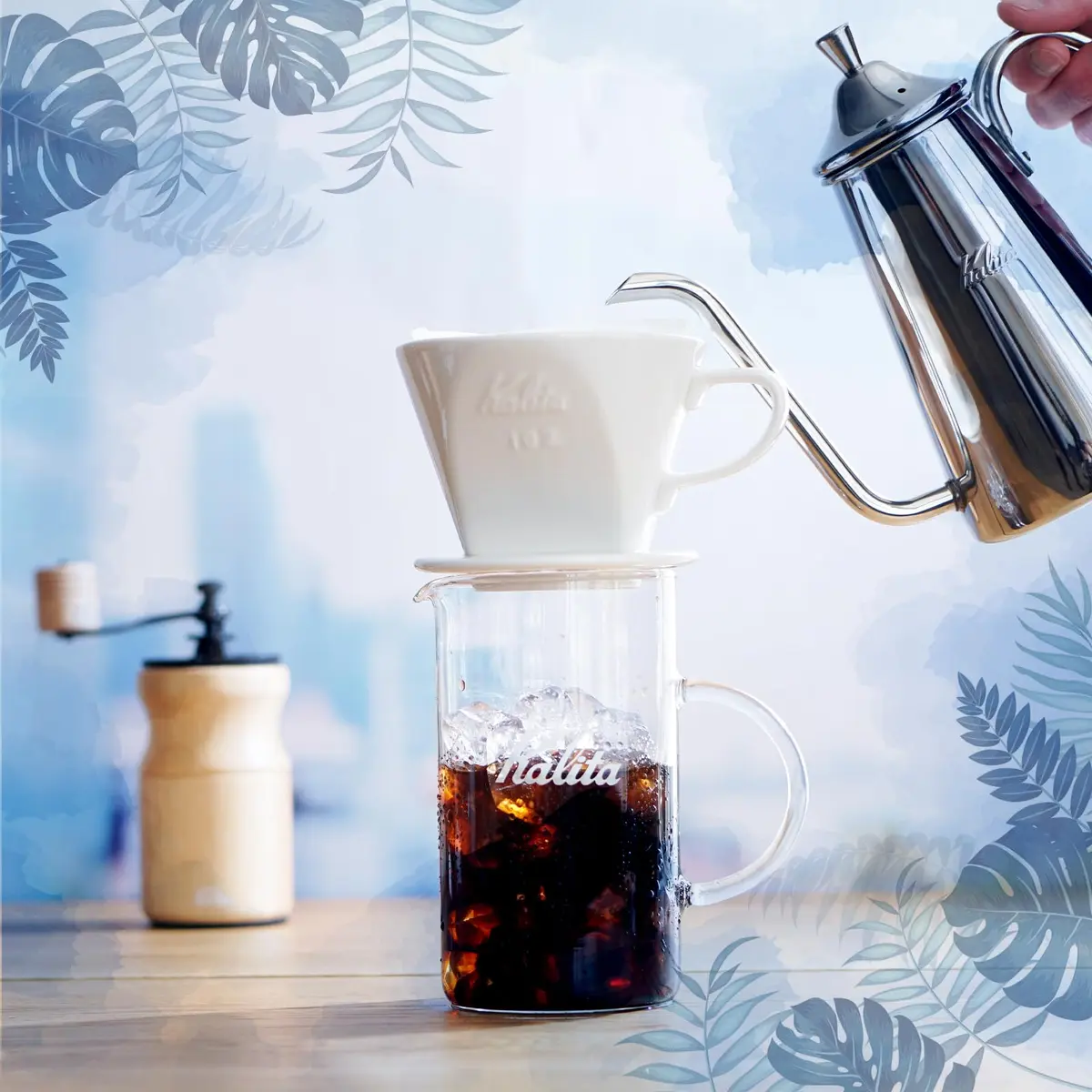 Kalita 102 Ceramic Dripper White | Classic Pour Over Coffee Maker with 8oz Capacity - view 2