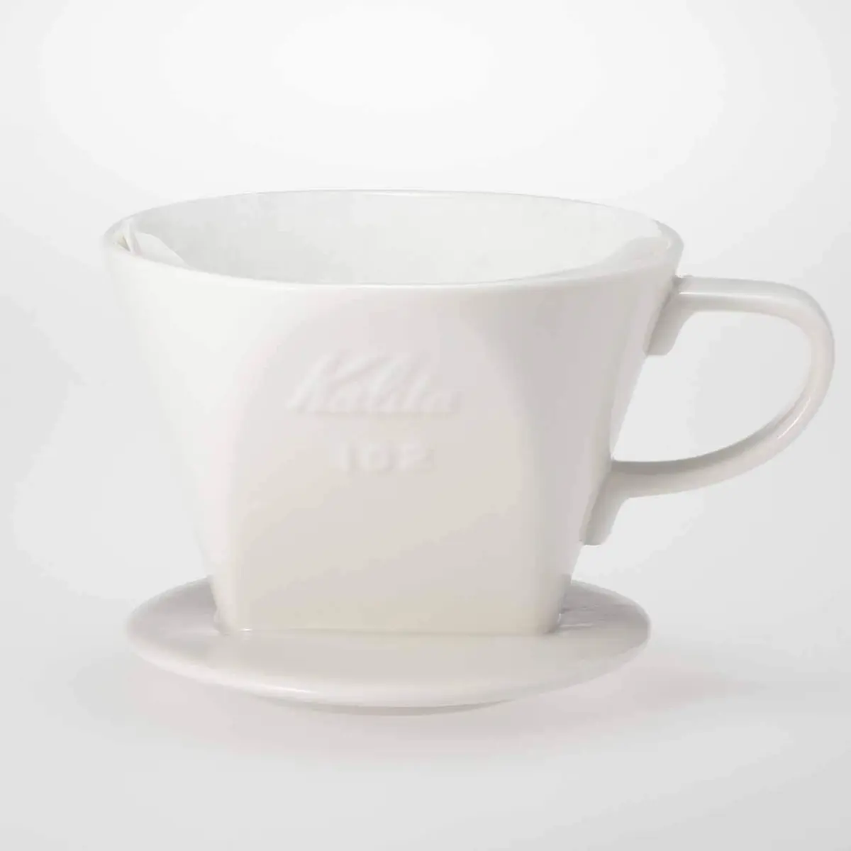Kalita 102 Ceramic Dripper White | Classic Pour Over Coffee Maker with 8oz Capacity - view 4
