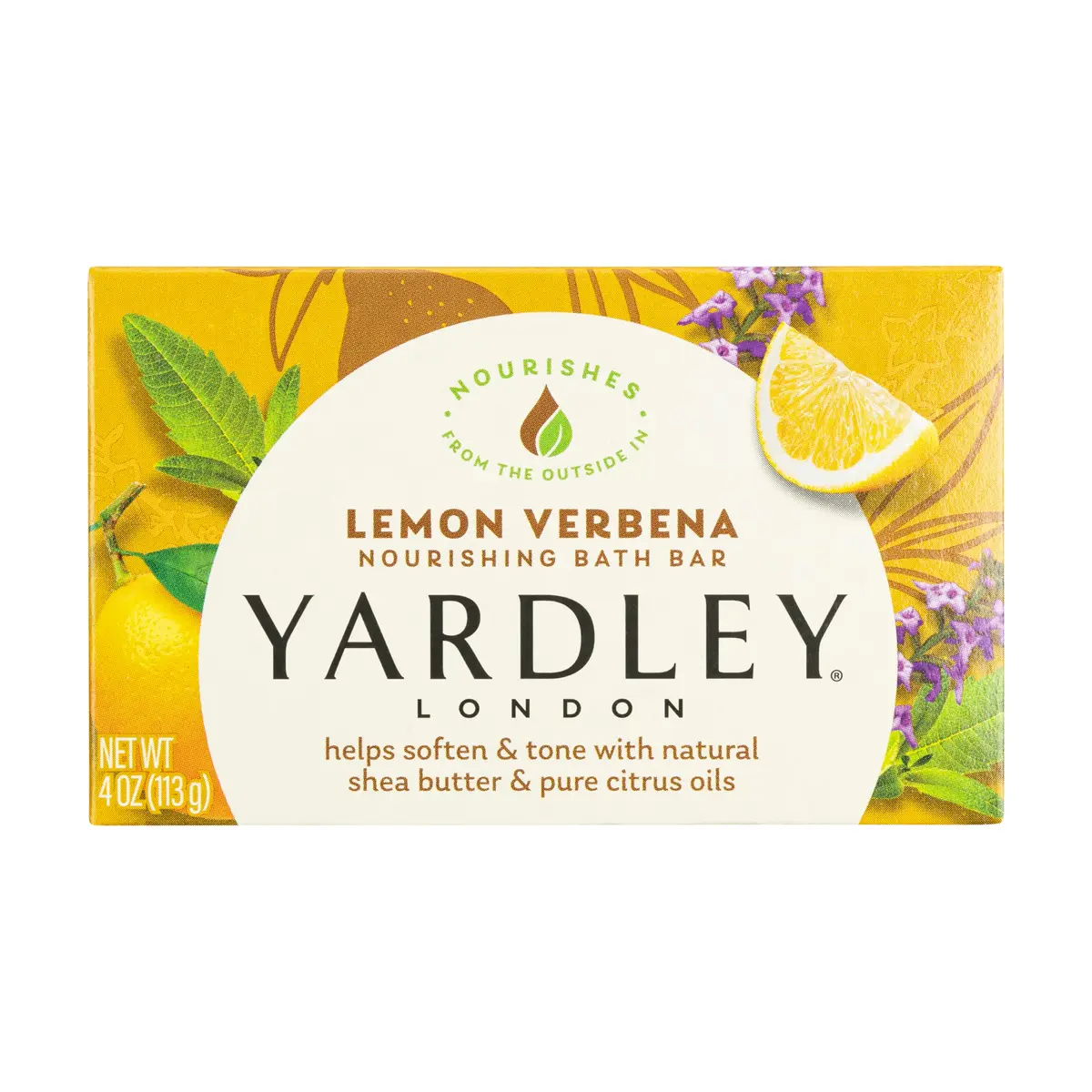 Yardley Lemon Verbena Moisturizing Bath Bar 4.25oz | Natural Shea & Citrus Oils for Soft, Invigorated Skin - main product image