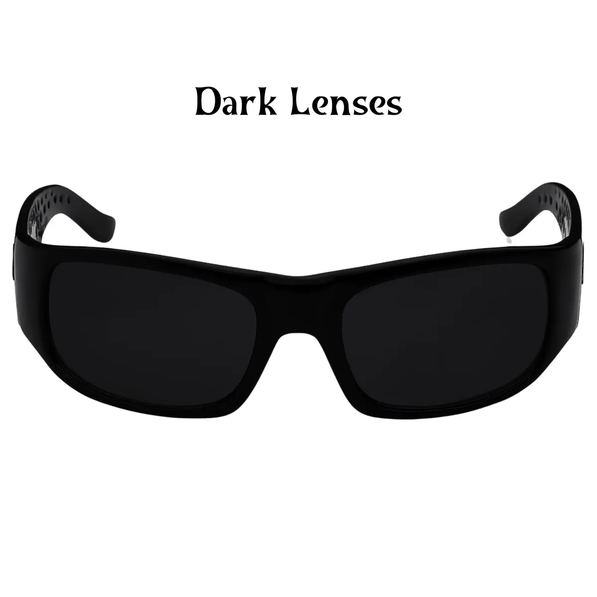 LOCS Dark Sunglasses 6018 Square Retro Style with UV400 Protection | Black Plastic Frame - view 5