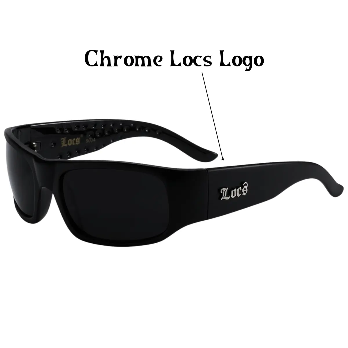 LOCS Dark Sunglasses 6018 Square Retro Style with UV400 Protection | Black Plastic Frame - view 7