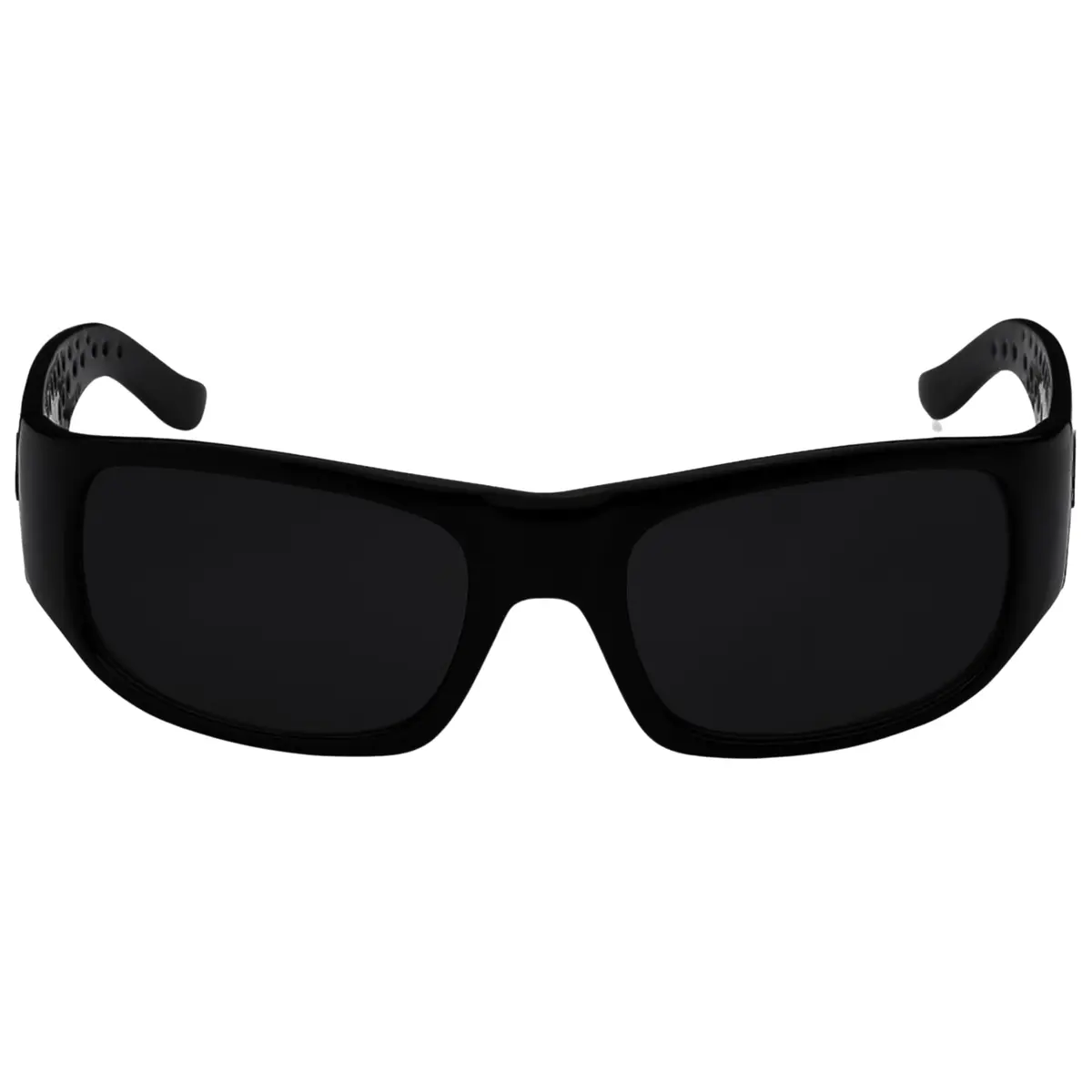 LOCS Dark Sunglasses 6018 Square Retro Style with UV400 Protection | Black Plastic Frame - view 2