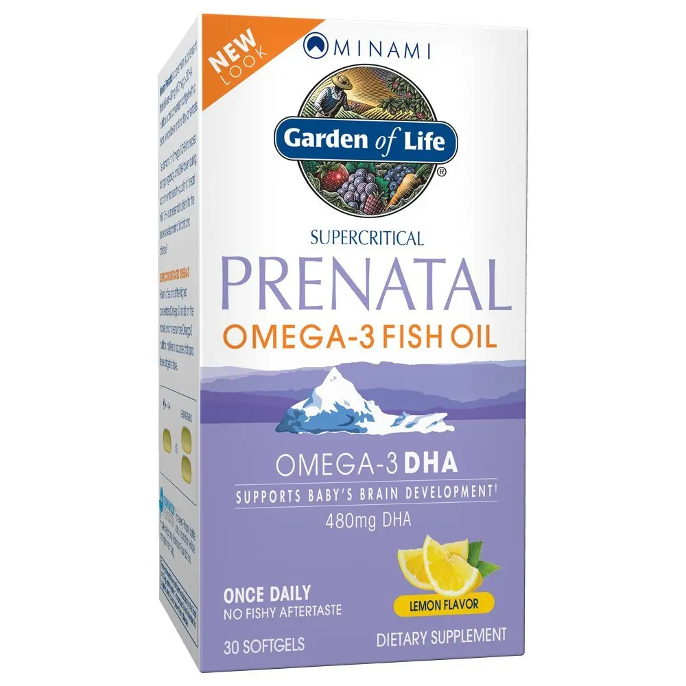 Garden of Life Minami Prenatal DHA Omega-3 Fish Oil 640mg DHA & 104mg EPA Lemon Flavored 30ct | Supports Baby's Brain Development & Maternal Health - main product image