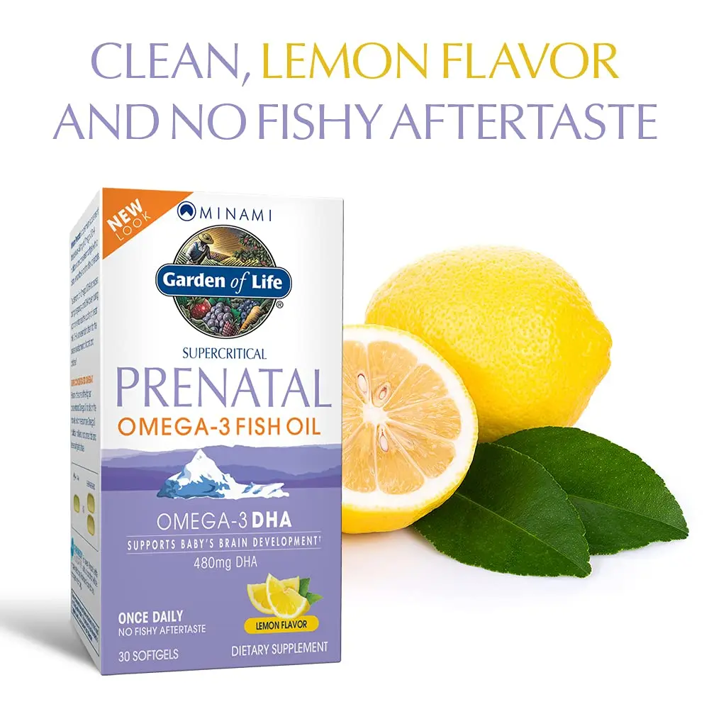 Garden of Life Minami Prenatal DHA Omega-3 Fish Oil 640mg DHA & 104mg EPA Lemon Flavored 30ct | Supports Baby's Brain Development & Maternal Health - view 3